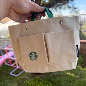 Starbucks Cream Tote with Green Accents